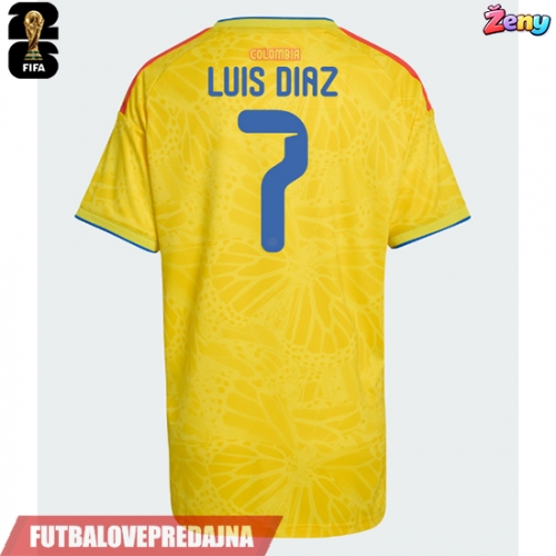 Lacne Ženy Futbalové dres Kolumbia Luis Diaz #7 MS 2026 Krátky Rukáv - Domáci